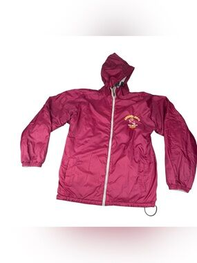Arizona State Sun Devils Reversible Hooded Jacket M Gray Fleece Maroon Nylon